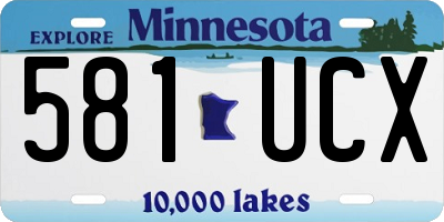 MN license plate 581UCX