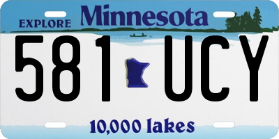 MN license plate 581UCY