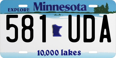 MN license plate 581UDA