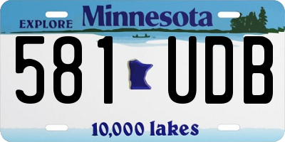 MN license plate 581UDB