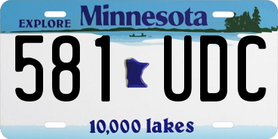 MN license plate 581UDC