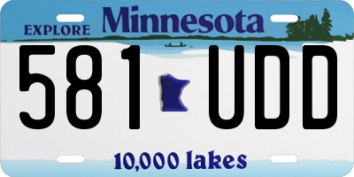 MN license plate 581UDD