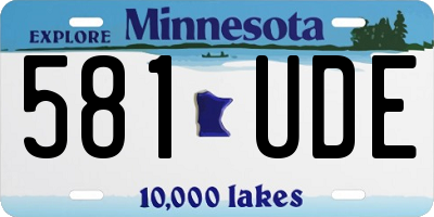 MN license plate 581UDE