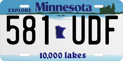 MN license plate 581UDF