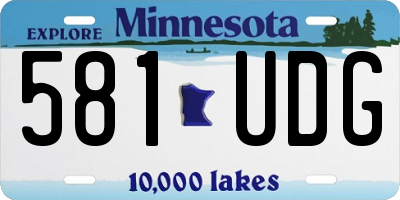 MN license plate 581UDG