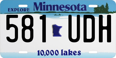 MN license plate 581UDH