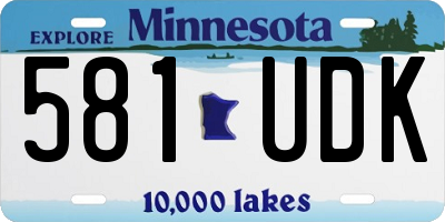 MN license plate 581UDK