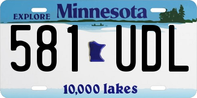 MN license plate 581UDL
