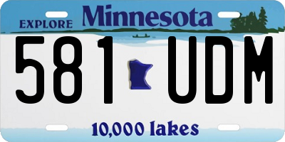 MN license plate 581UDM