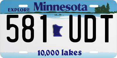 MN license plate 581UDT