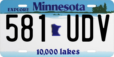 MN license plate 581UDV