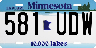 MN license plate 581UDW