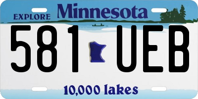 MN license plate 581UEB