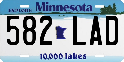 MN license plate 582LAD