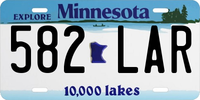 MN license plate 582LAR