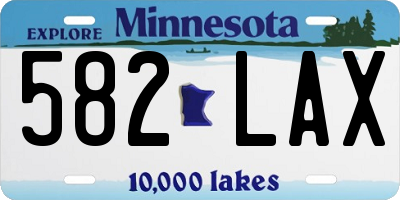 MN license plate 582LAX