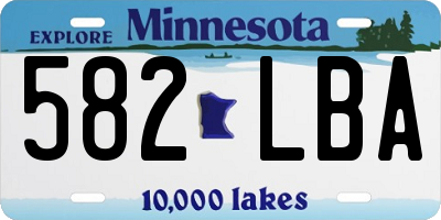 MN license plate 582LBA