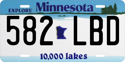 MN license plate 582LBD