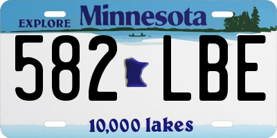 MN license plate 582LBE