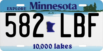 MN license plate 582LBF