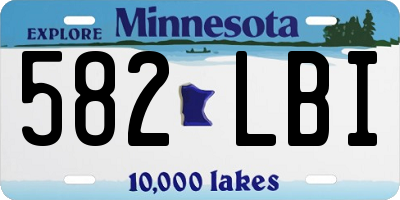MN license plate 582LBI