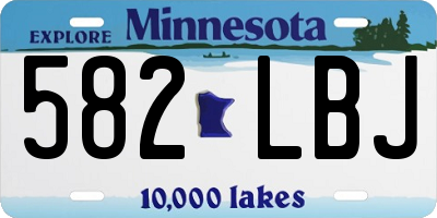 MN license plate 582LBJ