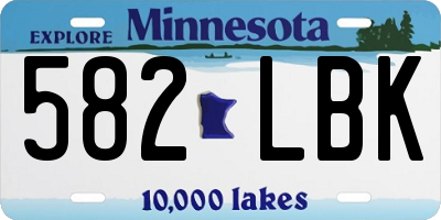 MN license plate 582LBK