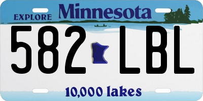 MN license plate 582LBL