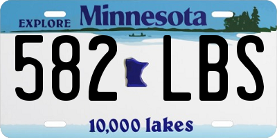 MN license plate 582LBS