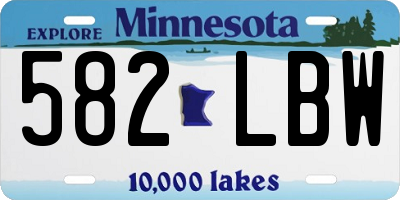 MN license plate 582LBW