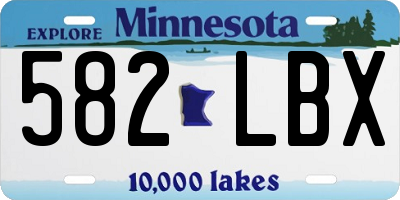 MN license plate 582LBX