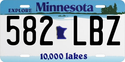 MN license plate 582LBZ