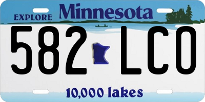 MN license plate 582LCO