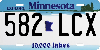 MN license plate 582LCX