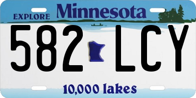 MN license plate 582LCY