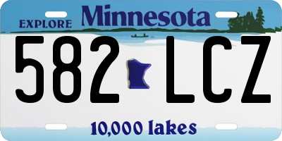 MN license plate 582LCZ