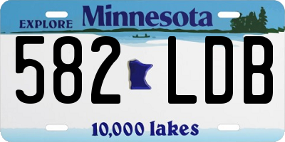 MN license plate 582LDB