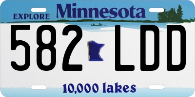 MN license plate 582LDD