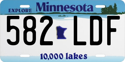 MN license plate 582LDF