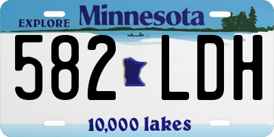 MN license plate 582LDH