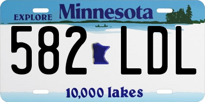 MN license plate 582LDL