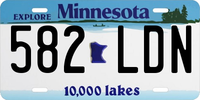 MN license plate 582LDN