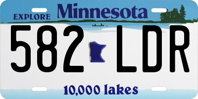 MN license plate 582LDR