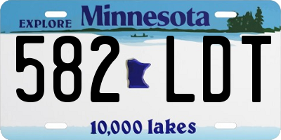 MN license plate 582LDT