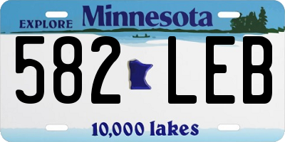 MN license plate 582LEB