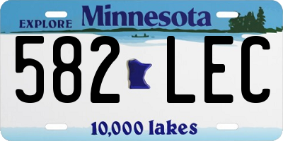 MN license plate 582LEC