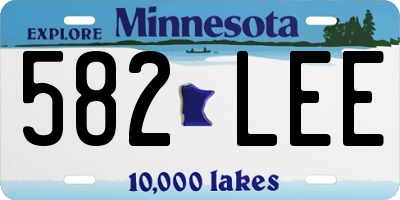 MN license plate 582LEE