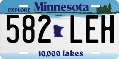MN license plate 582LEH