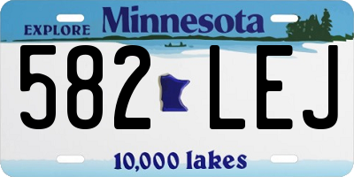 MN license plate 582LEJ