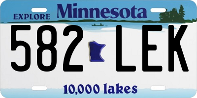 MN license plate 582LEK
